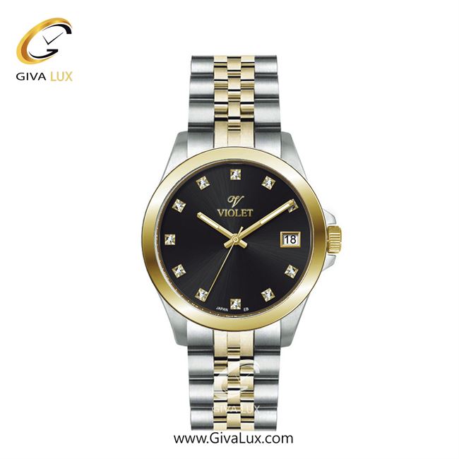 ساعت مچی اورجینال زنانه ویولت VIOLET طلایی-نقره ای | نقره ای-طلایی| مشکی| کد رفرنس 0642/2 سایز متوسط